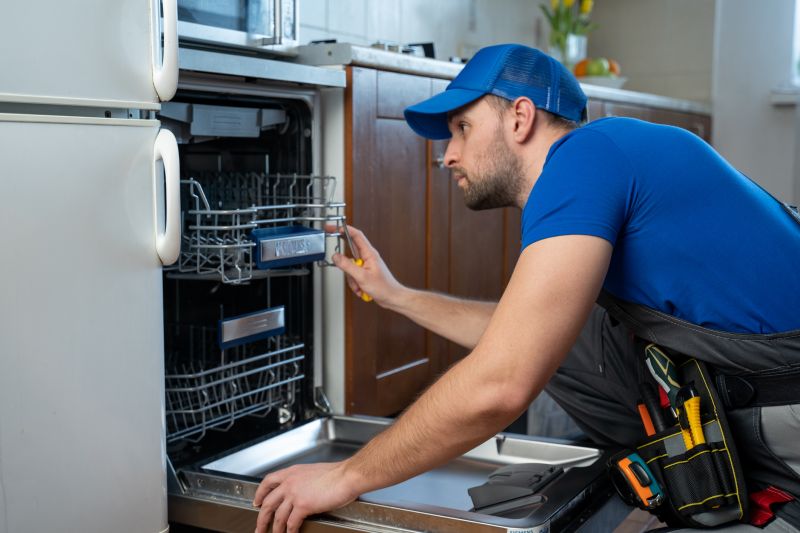 Technician Installing Dishwasher